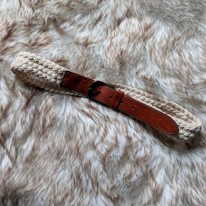 Men's J. Crew Cotton and Leather Belt